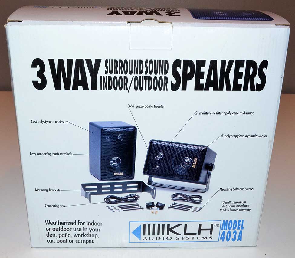 NEW KLH Model 403A Surround Sound Indoor/Outdoor Speakers eBay