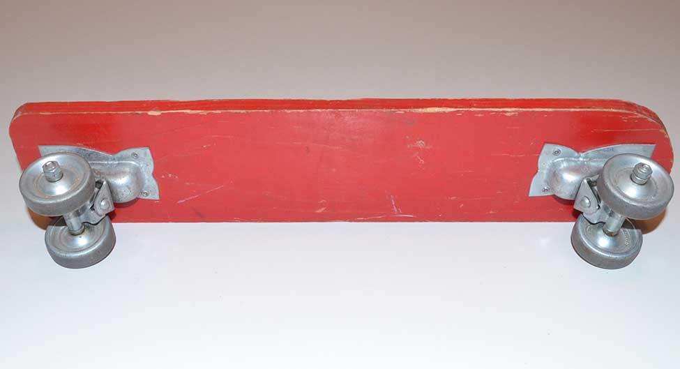 Vintage 1960's Roller Derby Skateboard with Original Metal Wheels and