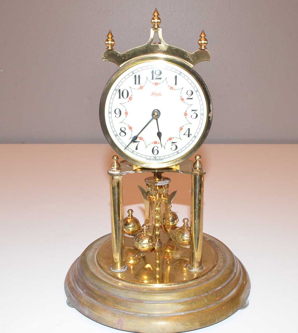 Vintage Kundo Kieninger & Oberfell Brass & Glass Dome Anniversary Clock Germany eBay