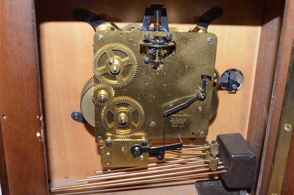 Vintage Hamilton Mantle Clock Key Wind 5 Hammer 2 Jewel West Germany