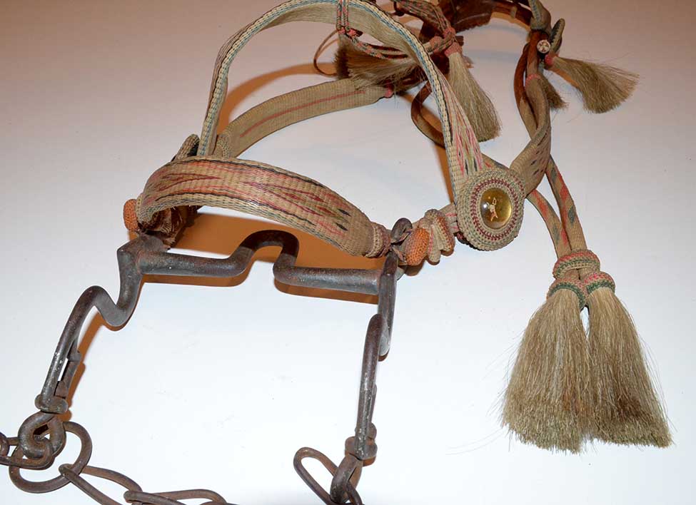 Antique 19101920 Hitched Horsehair Western Headstall Bridle Prison