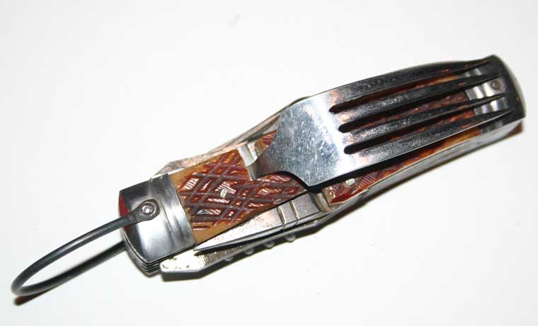 Vintage Hobo Eagle Scout Folding Multi Knife 11 Tools with Fork  